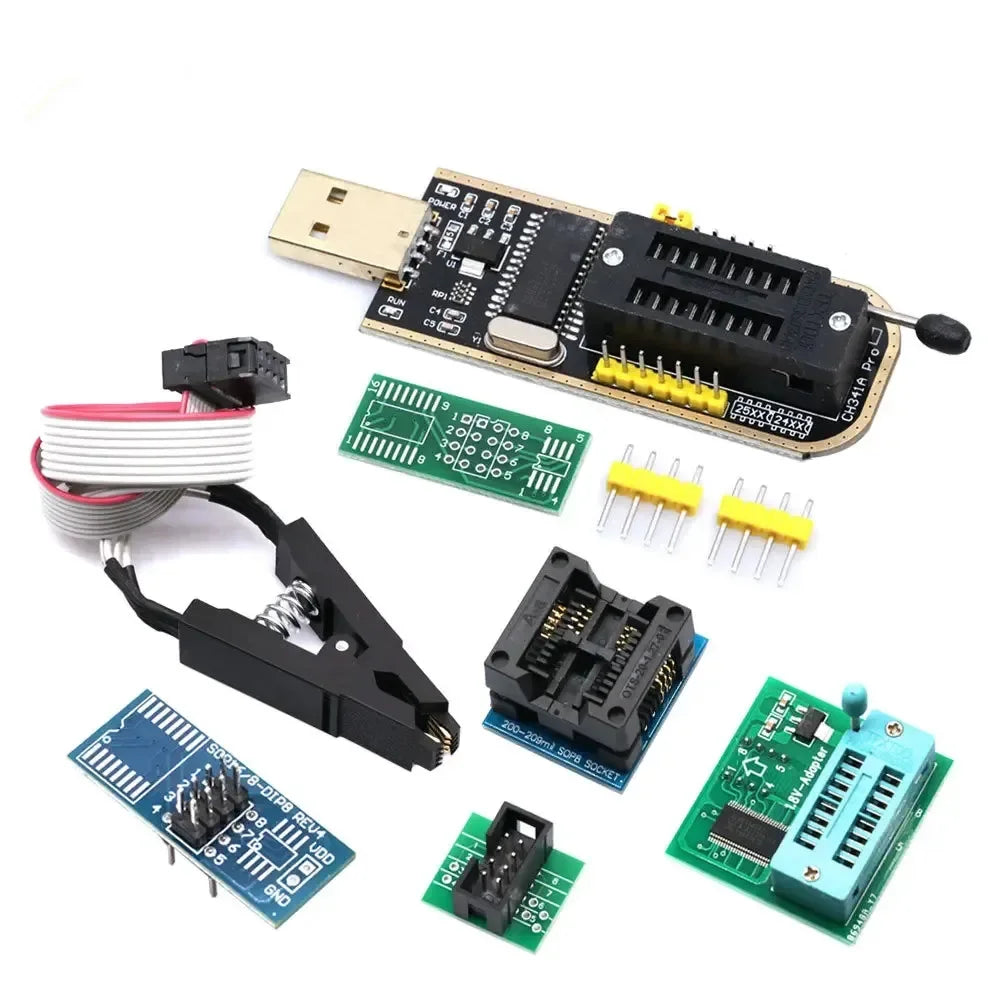 Kit Clip Test SOIC8/SOP8 para Programador USB CH341A EEPROM/Flash 93Cxx/25Cxx/24Cxx