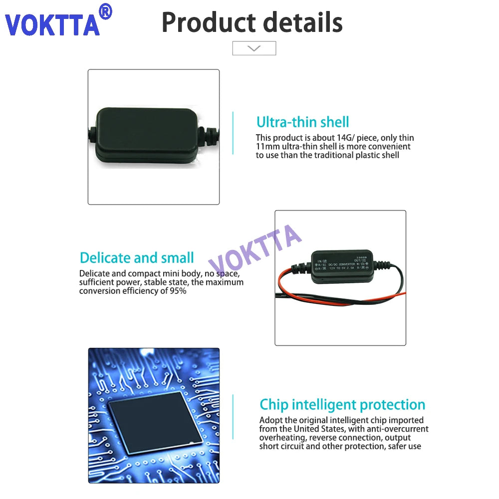 Módulo Convertidor Buck DC 12V a 3.3V/4.2V/5V/6V/7.5V/9V Step-Down No Aislado con Protección