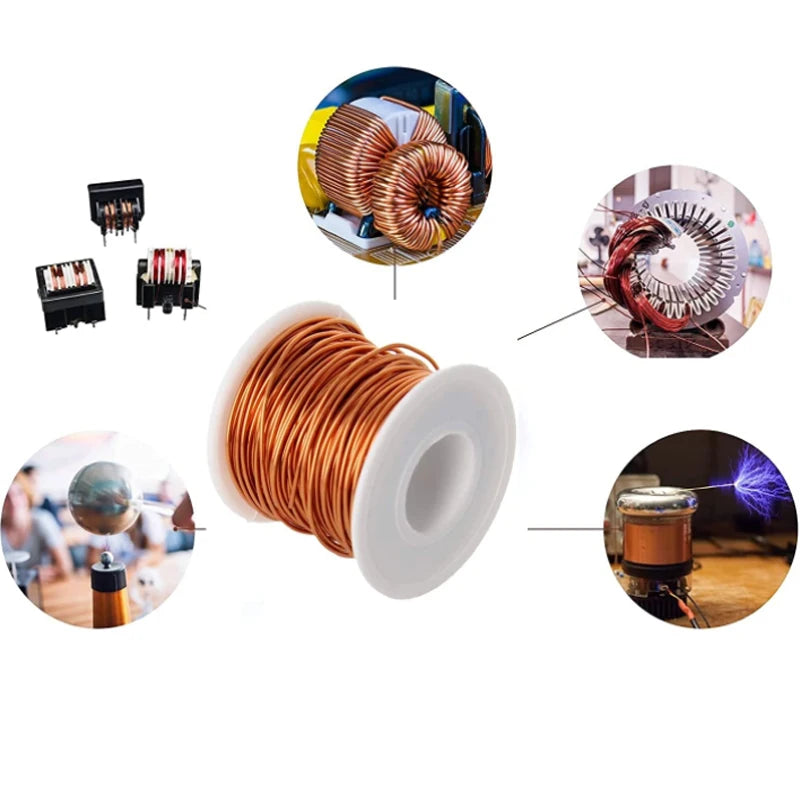 Alambre Cobre Esmaltado (0.06mm - 1.2mm) para Bobinado / Imán (1-3 Rollos)