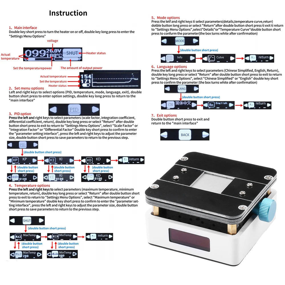 IC CPU Heating Platform Glue and Tin Removal Repair Tools Preheating Station Constant Temperature Motherboard Welding Table