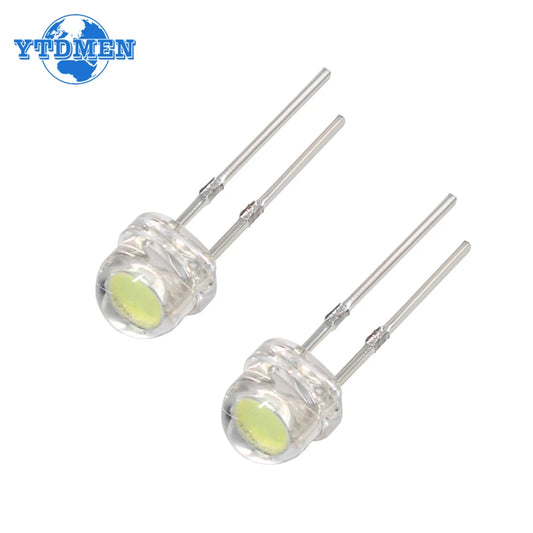 100PCS Super Bright 5MM LED Diode Straw Hat F5 0.2W Power Light Emitting Diodes Blue Green Red Yellow White