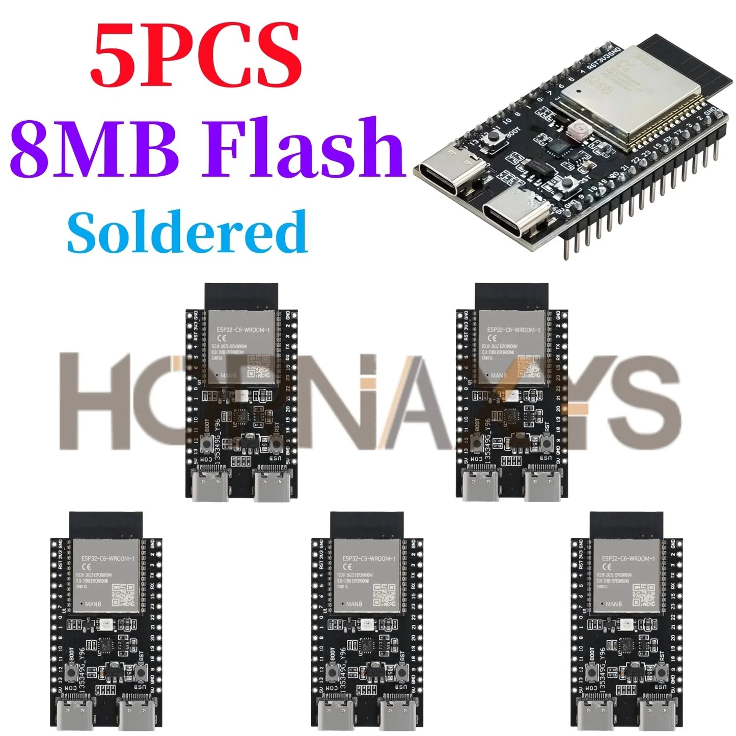 Placa Desarrollo ESP32-C6 Core (N4/N8/N16, 4/8/16MB) WiFi 6, Bluetooth, Zigbee compatible Nano Arduino