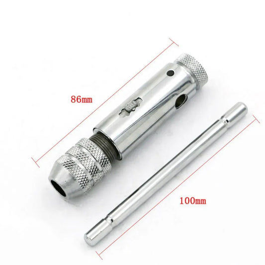 Llave Macho Manual Ajustable Mango T con Ratchet/Fresa para Roscar M3/M4/M5/M6/M8 Métrico