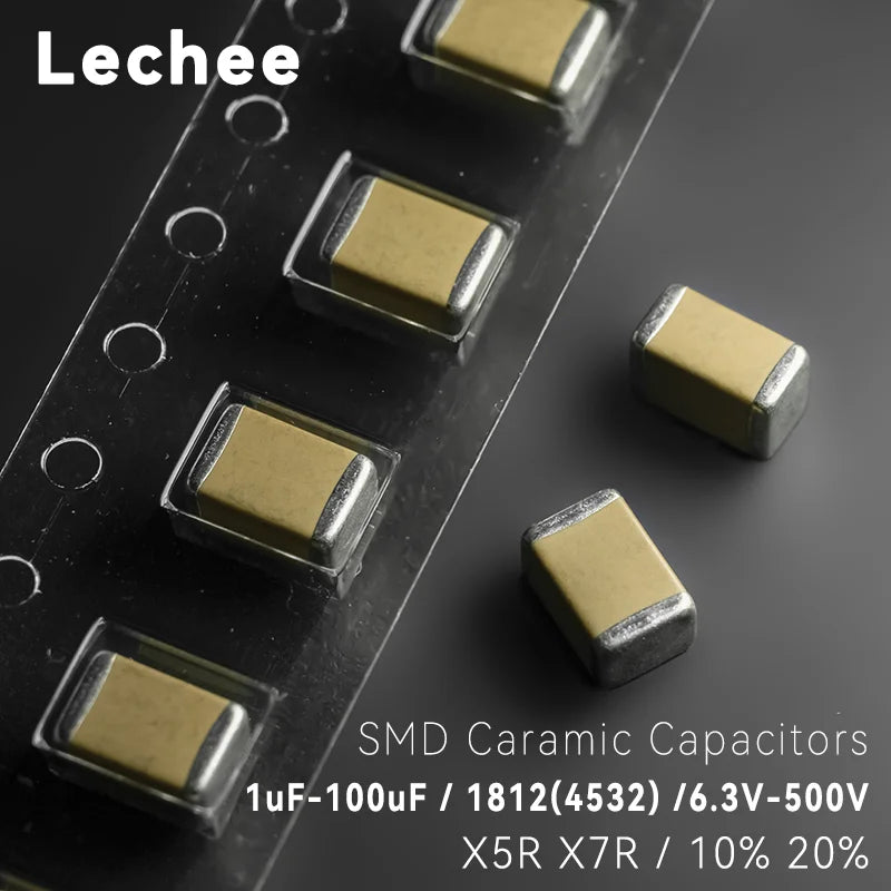 Capacitor Cerámico SMD 1812 (1uF-100uF, 6.3V-500V, X5R/X7R 10%/20%) MLCC - Pack 10 Unidades (Valores Surtidos)