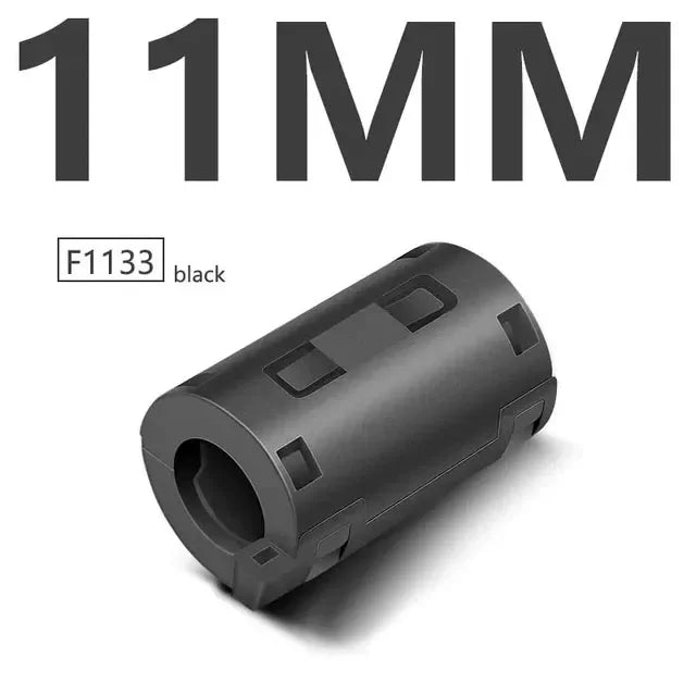 Filtro Ferrita Clip Snap Anti-Interferencia EMI/RFI Negro - Varios Diámetros (3.5mm a 15mm) - Lote 20-100 Piezas