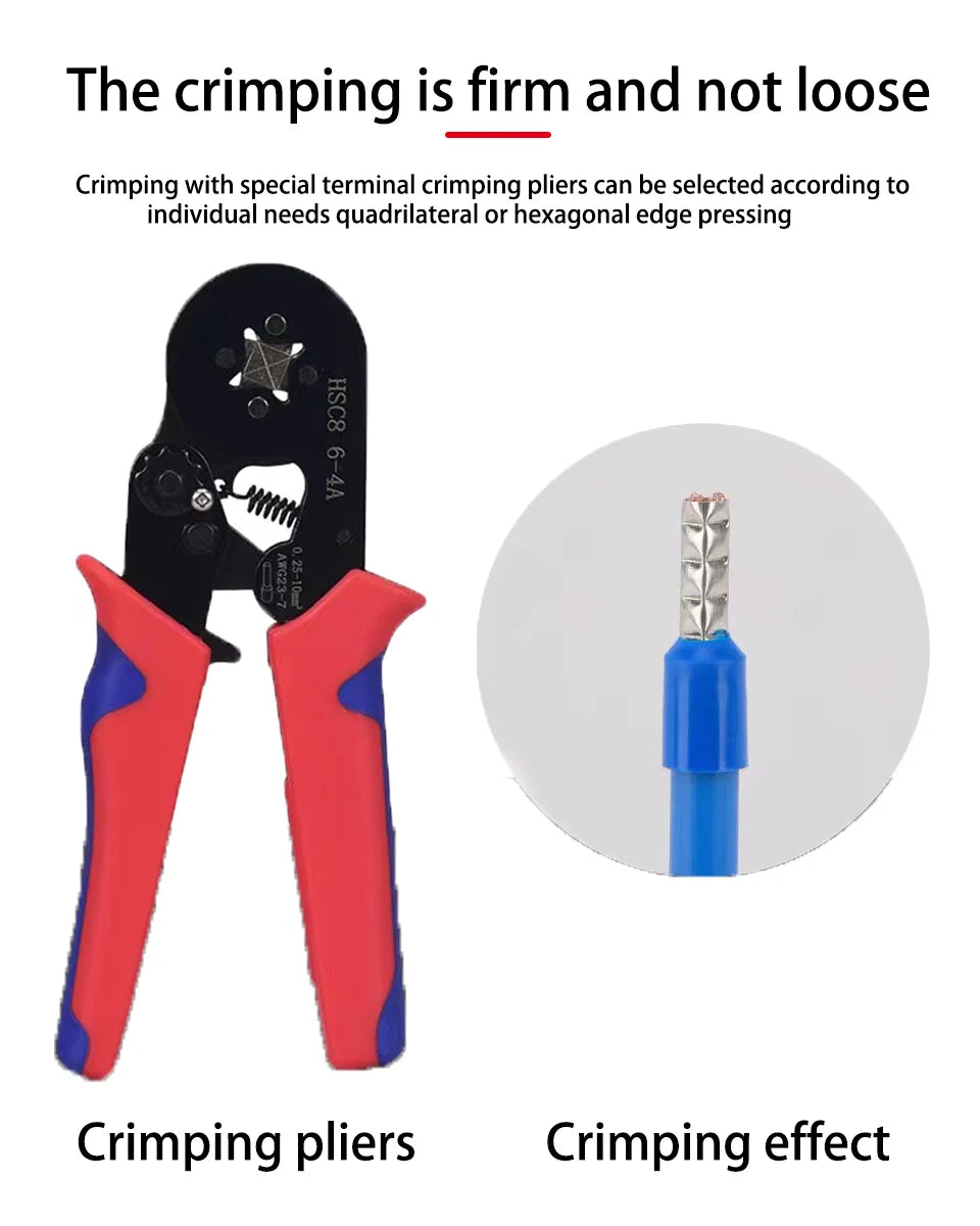 Terminal Tubular Punta Cable Aislado Crimp (E0508/1008/1508/7508/2508) Ferrules Prensado (Pack 1000 Unidades)