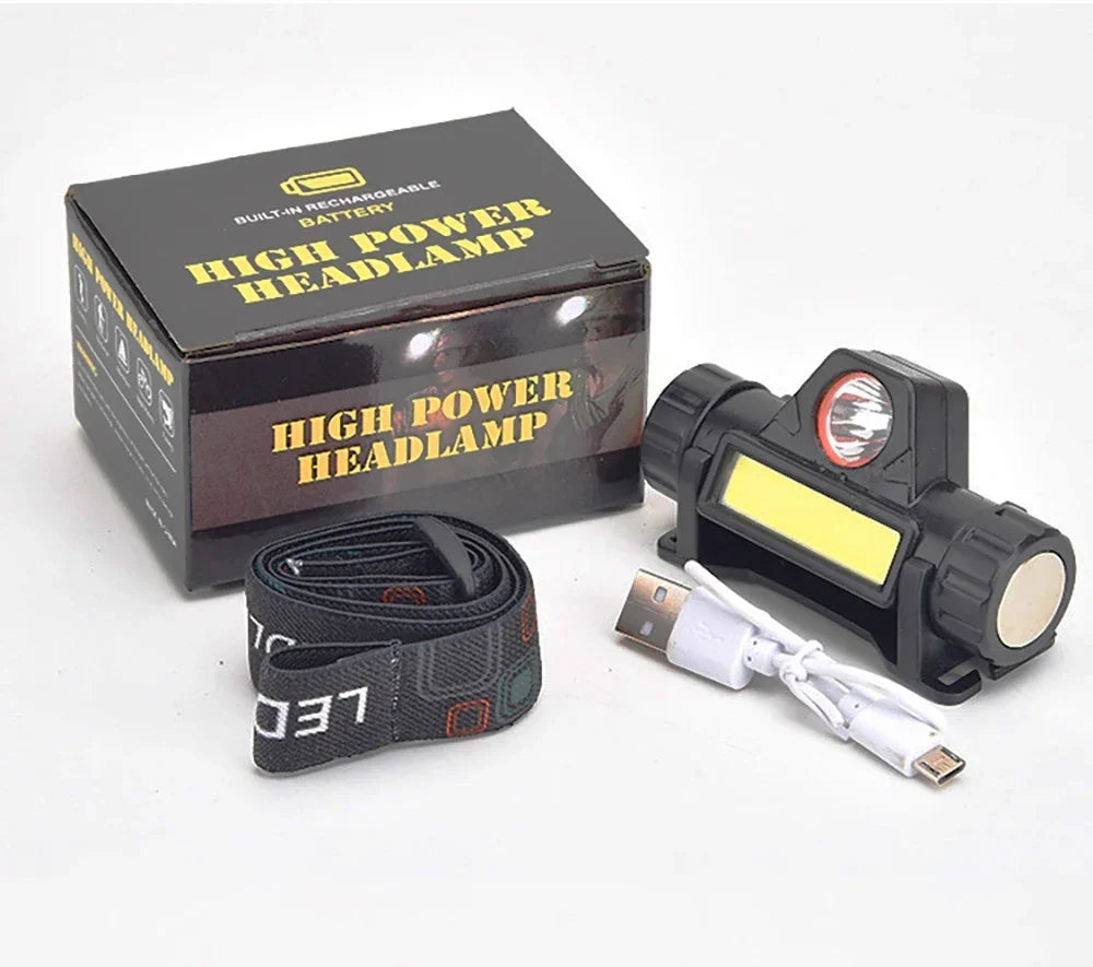 Linterna Frontal LED COB Recargable Magnética Potente Impermeable para Pesca Exterior (1-5 Unidades)