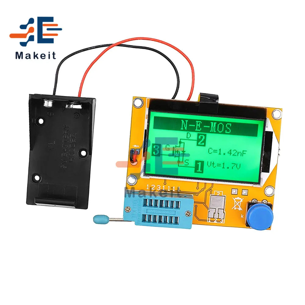 Tester Transistor Digital LCR-T4 Mega328 (Backlight) - Medidor ESR Diodo, Triodo, Capacitancia (MOS/PNP/NPN/LCR)