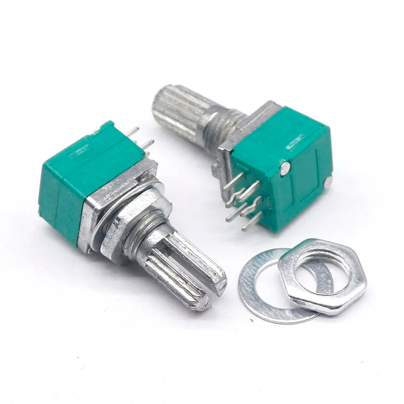 5pcs/lot Special audio amplifier high precision 10% double potentiometer RK097G A20K A50K A100K handle length 15MM flower axis