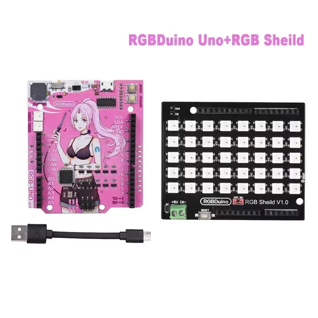 Placa Desarrollo RGBDuino UNO V1.2 Jenny (ATmega328P, CH340C) Mejora vs Arduino UNO R3 para Raspberry Pi 4/3B