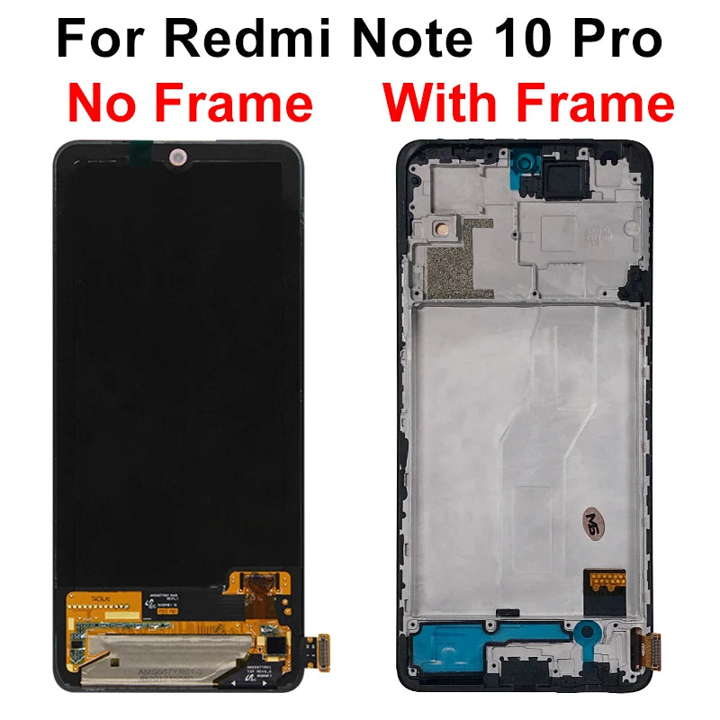 AMOLED LCD For Xiaomi Redmi Note 10 4g Screen Digitizer M2101K7AI For Redmi Note 10 5g Display Note 10 Pro LCD Touch M2101K6G