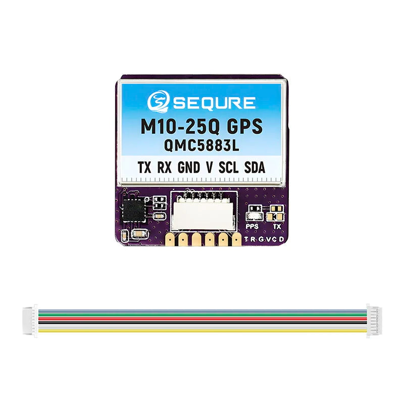 Módulo GPS SEQURE M10-12 / M10-18 / M10-25Q (Pequeño, Rápido) con Compás QMC5883L para Drones FPV Ala Fija/Carreras (INAV/BF)