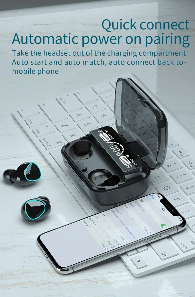 Auriculares Inalámbricos M10 TWS Bluetooth 5.0 con Caja Carga 3500mAh (Micrófono, Estéreo 9D, Deportivos, Impermeables)