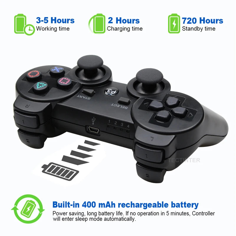 Control Inalámbrico Bluetooth para Consola Sony PS3 / PC (Joystick Gamepad)