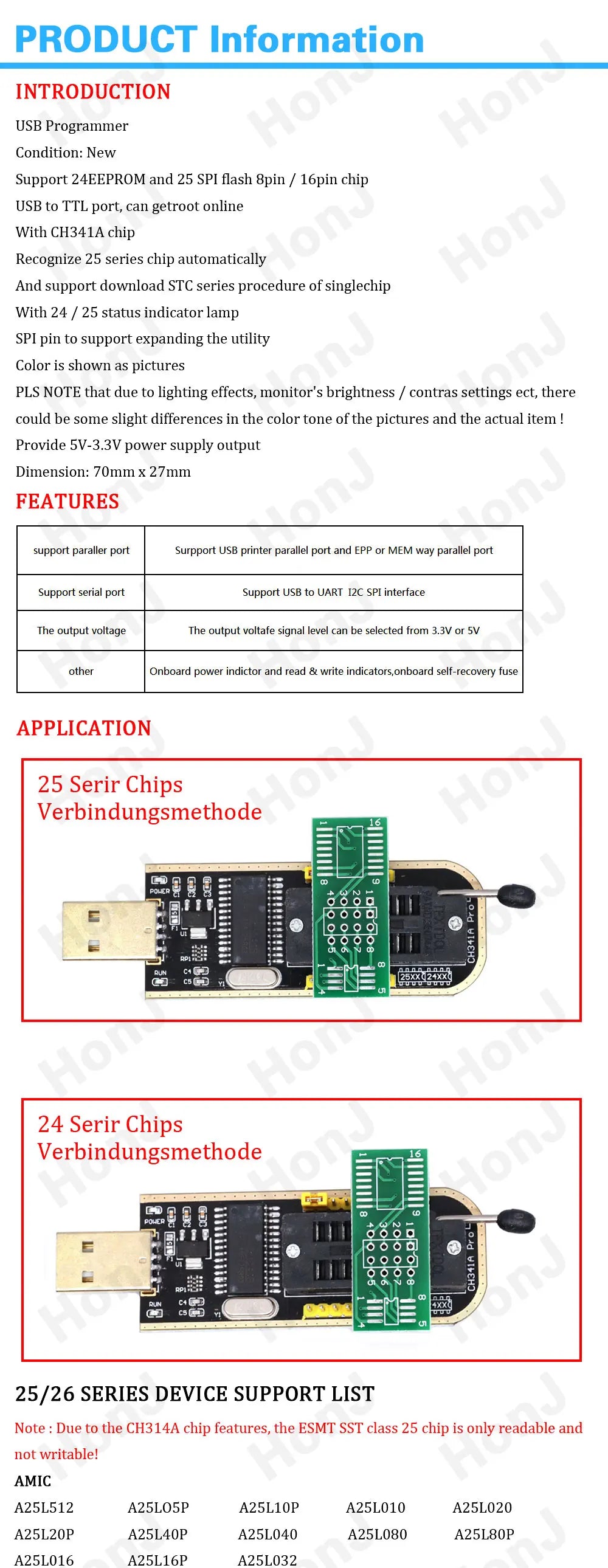 Kit Programador USB CH341A 24/25 Series EEPROM Flash BIOS + Clip Test SOIC8/SOP8 (Variante 2)