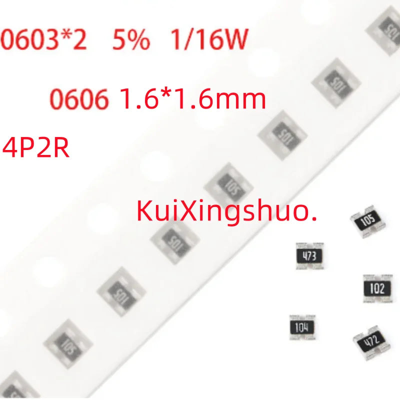 50pcs 0603*2 Network resistance SMD array 4P2R 0~1M 0 10 22 33 47 100 220 330 470 1K 2.2K 3.3K 4.7K 10K 22K 33K 47K 100K 1M ohm