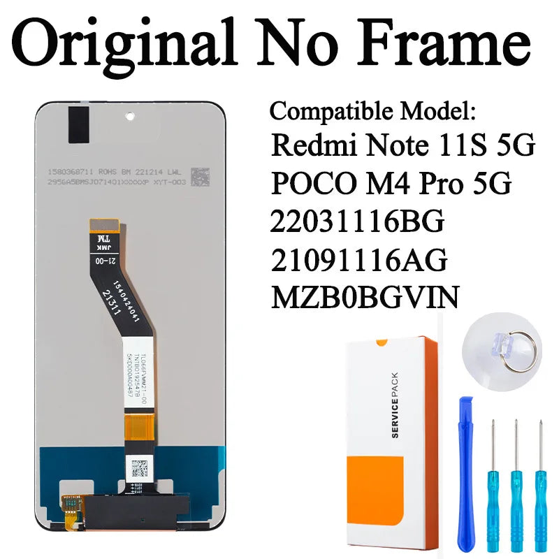 22031116BG 21091116AG Premium Lcd For Xiaomi Redmi Note 11S 5G Display Touch Screen Digitizer Panel Assembly For POCO M4 Pro 5G