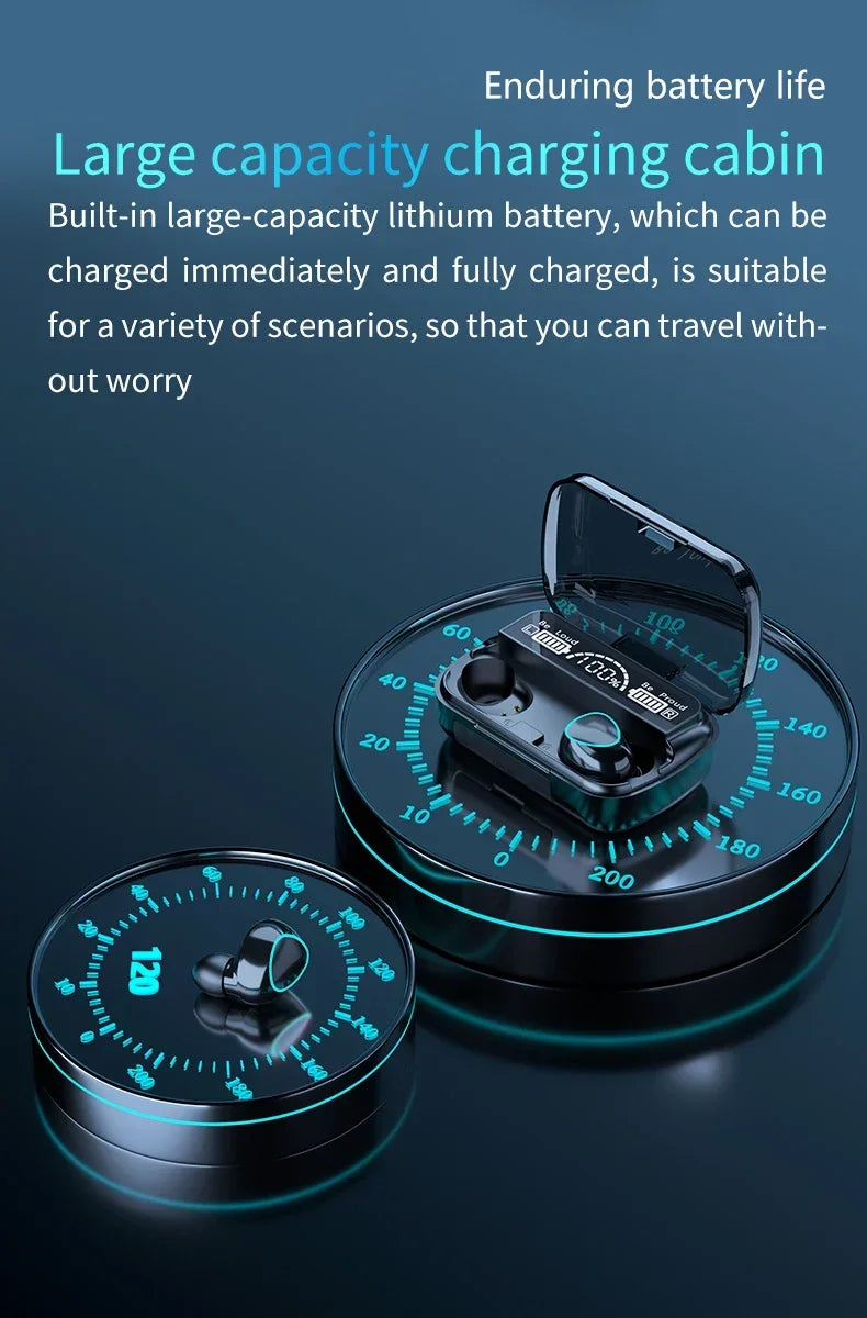 Auriculares Inalámbricos M10 TWS Bluetooth 5.0 con Caja Carga 3500mAh (Micrófono, Estéreo 9D, Deportivos, Impermeables)