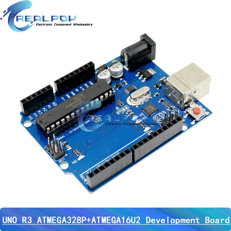 Placa Desarrollo UNO R3 (Oficial ATMEGA16U2 / WiFi R3 ATMEGA328P CH340G) compatible WeMos ESP8266 (con Caja)
