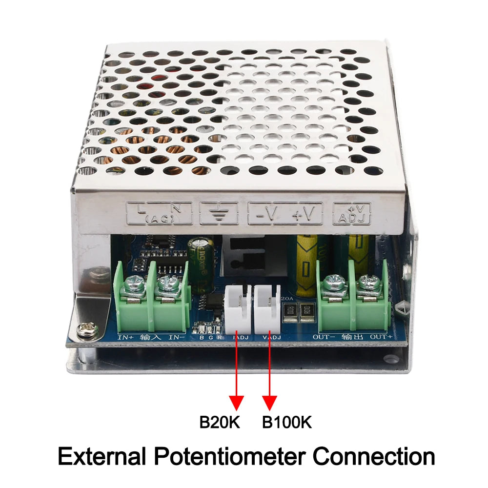 Módulo Fuente Alimentación Step-Down DC 12-80V a 2.5-50V 20A 600W Buck Ajustable CC/CV