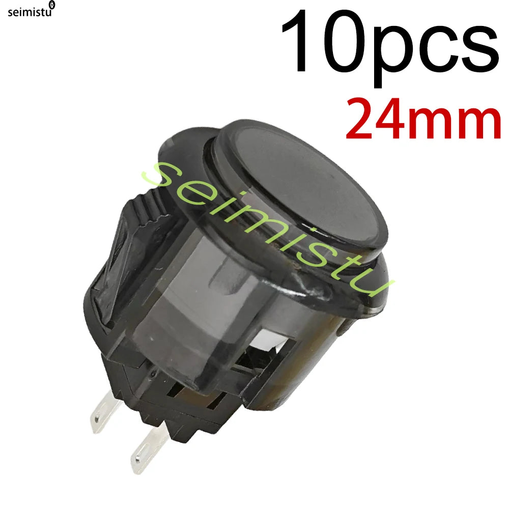 Botón Pulsador Transparente (24mm/30mm) Copia Sanwa OBS-C para Consola Videojuegos/Hitbox/Arcade PC Neo Geo (10 Unidades)