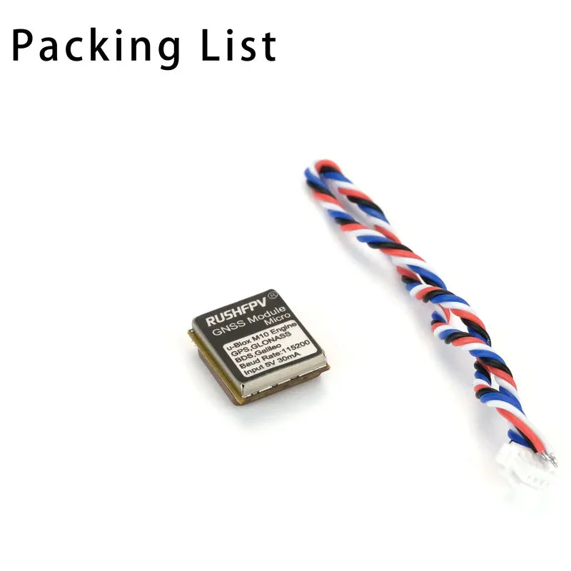 Módulo GPS GNSS RUSHFPV M10 Micro Pro Mini (10Hz, Antena Cerámica Integrada) para Drones RC FPV Freestyle