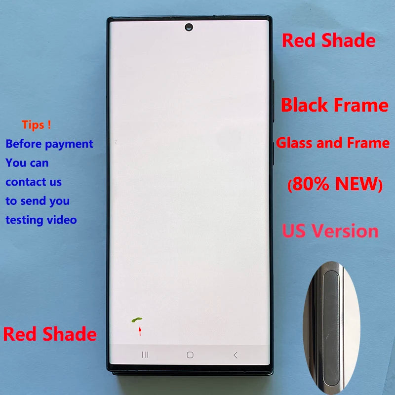 Pantalla 6.8" Super AMOLED con Marco y Digitalizador Táctil para Samsung S22 Ultra 5G (S908/S908U/S908B) (Con Defecto Estético)