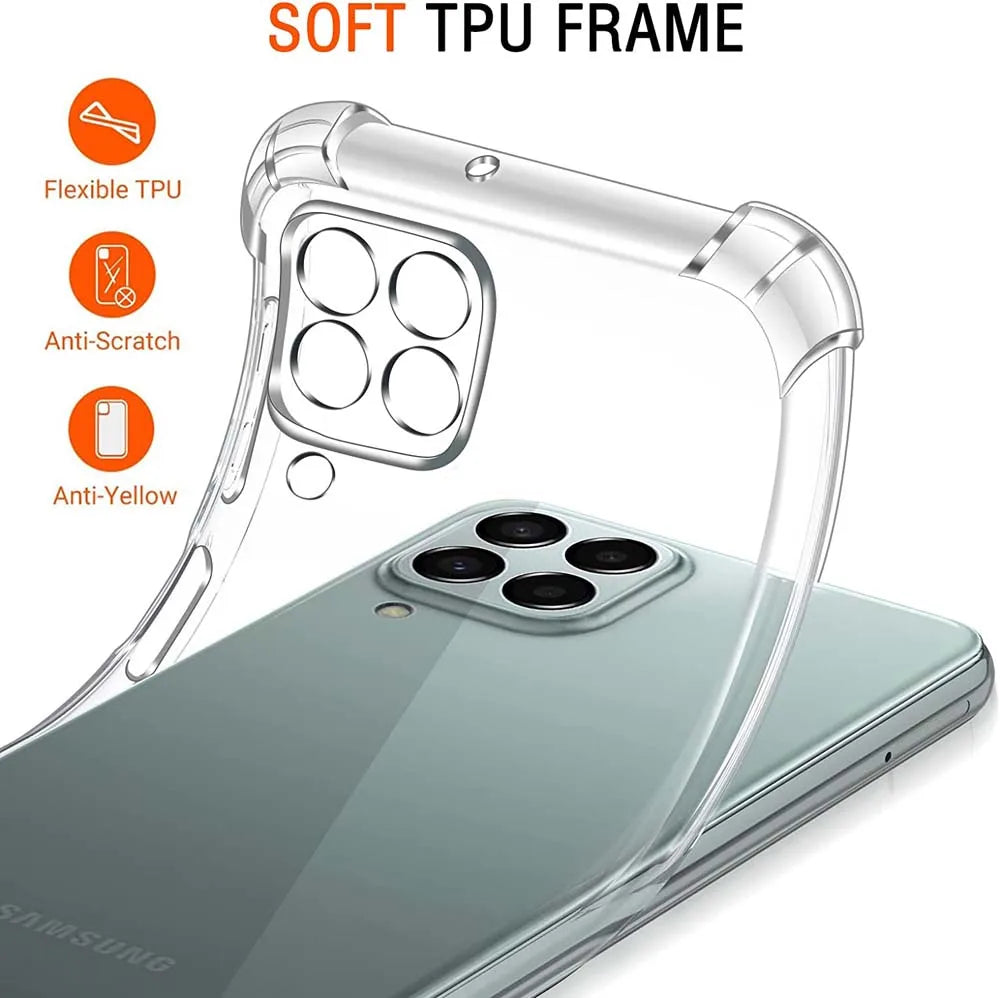 Funda Silicona Suave Transparente Anti-Golpes (Airbag 1.5mm Grosor) para Samsung Galaxy M12/M13 4G/M22/M23/M32/M33 5G/M42/M51/M52/M53