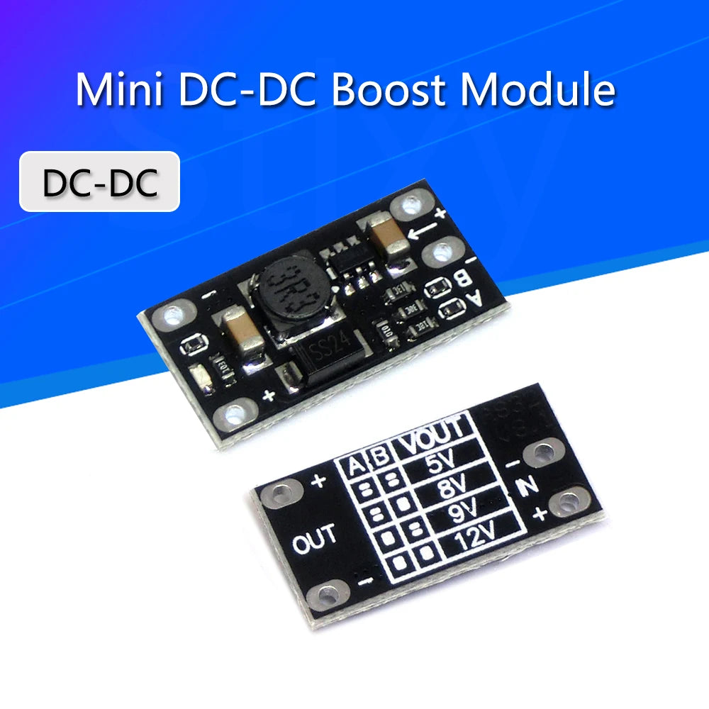 Mini Módulo Convertidor Boost DC-DC 3V/3.7V/5V/9V a 12V Step-Up Regulador Voltaje PCB (Set 5V/8V/9V/12V)