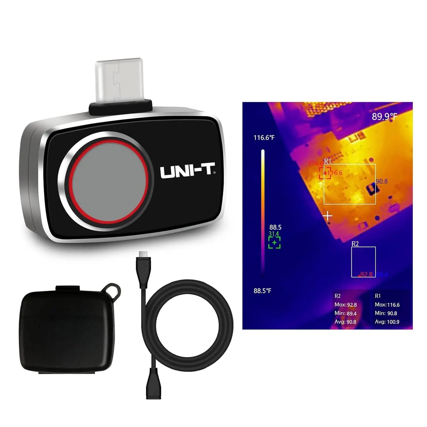 Termógrafo Móvil UNI-T UTi260M para Android (Tipo C) - Herramienta Temperatura Módulo PCB/Electrónico