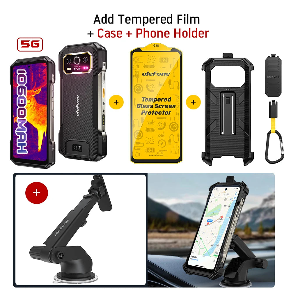 Celular Rugged Ulefone Armor 27T Pro 5G con Cámara Térmica FLIR® - 10600mAh, Android 14, 24GB/256GB, NFC