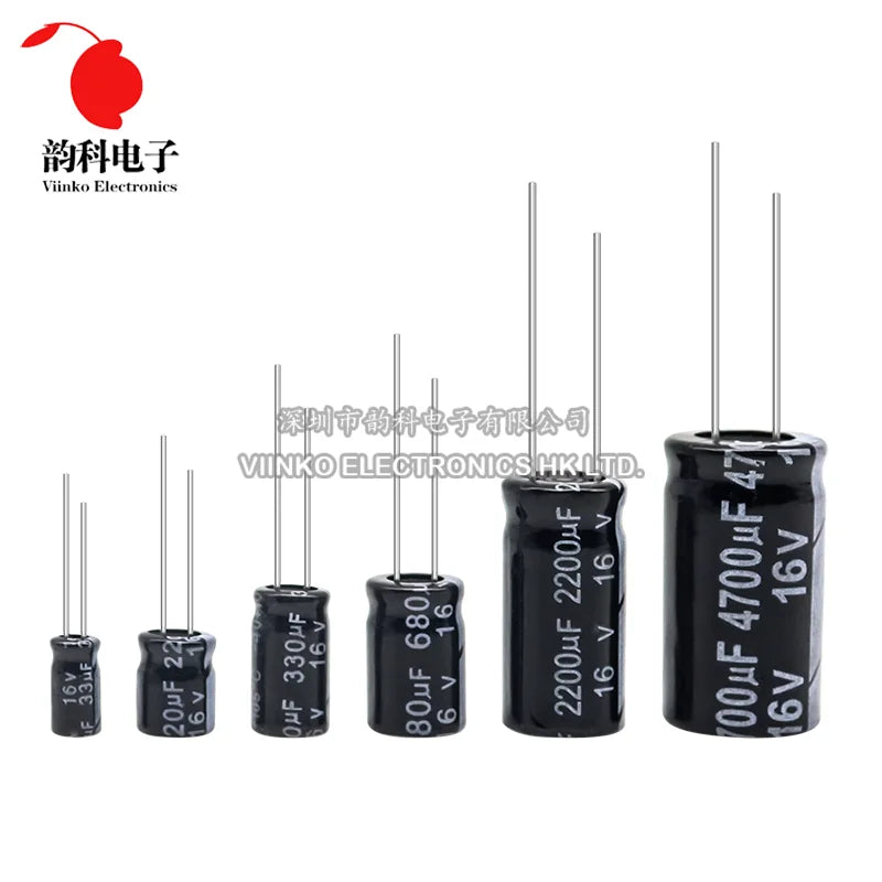 Capacitor Electrolítico Aluminio (0.47uF-1000uF, 10V-450V) - Unidad (Especificar Valor)