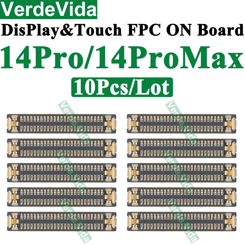 Conector FPC Táctil / Pantalla LCD en Placa Base para iPhone X/XS/XR/11/12/13/14/15/16 Pro Max/Plus (10 Unidades)