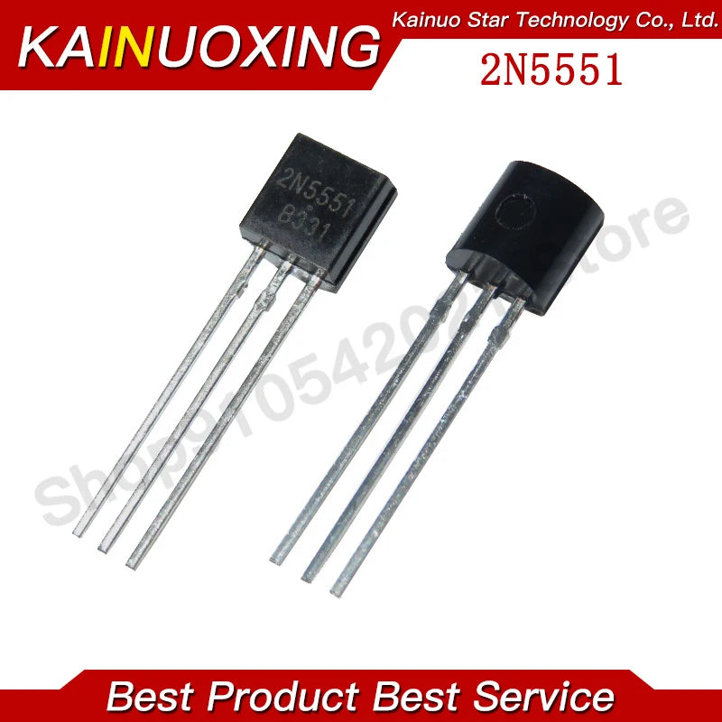 Kit Transistores NPN 2N5551 + PNP 2N5401 TO-92 (50 de c/u, Total 100 Piezas)
