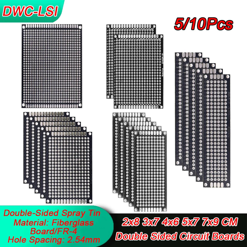 5/10PCS PCB Board Prototype Board Black Double Side Circuit Boards 2x8 3x7 4x6 5x7 7x9cm DIY Electronic Kit Free Shipping