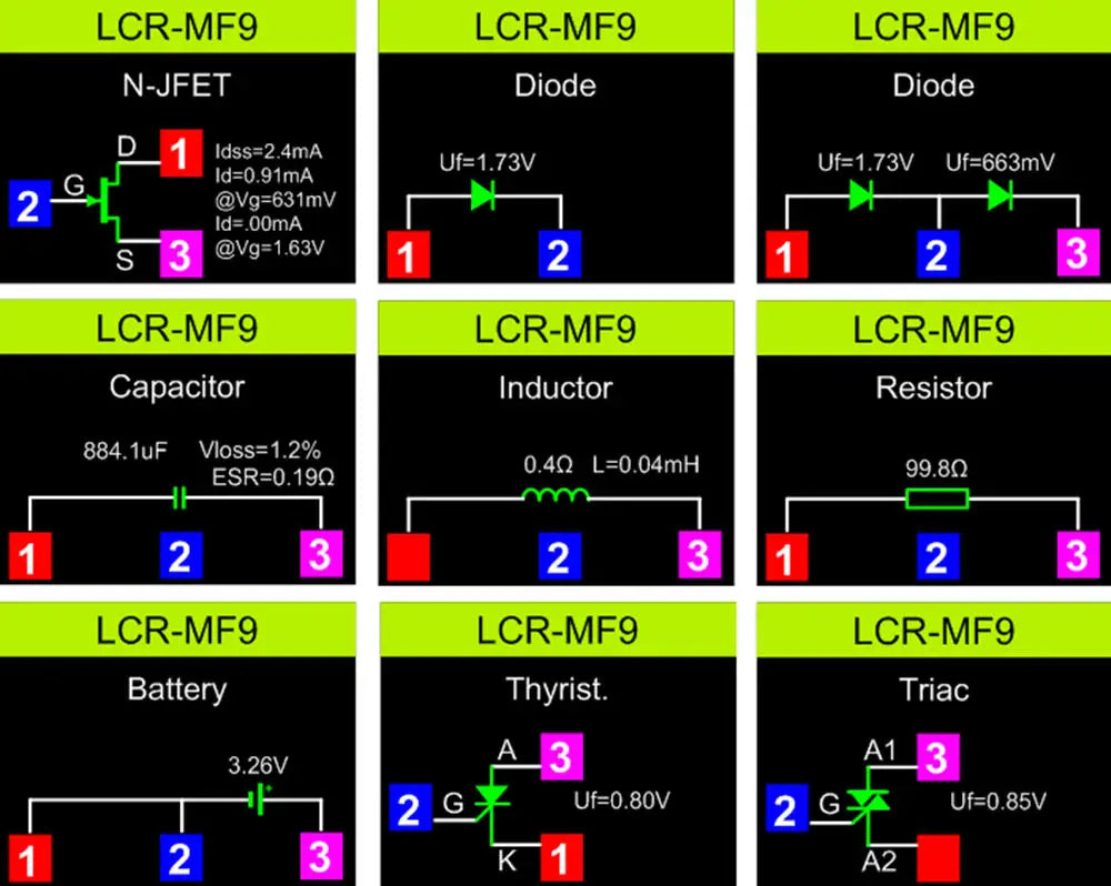 Tester Transistor LCR Multifunción (TC1/T7) - Pantalla TFT, Medidor Diodo, Triodo, Capacitor, Resistencia (MOSFET/NPN/PNP/TRIAC)
