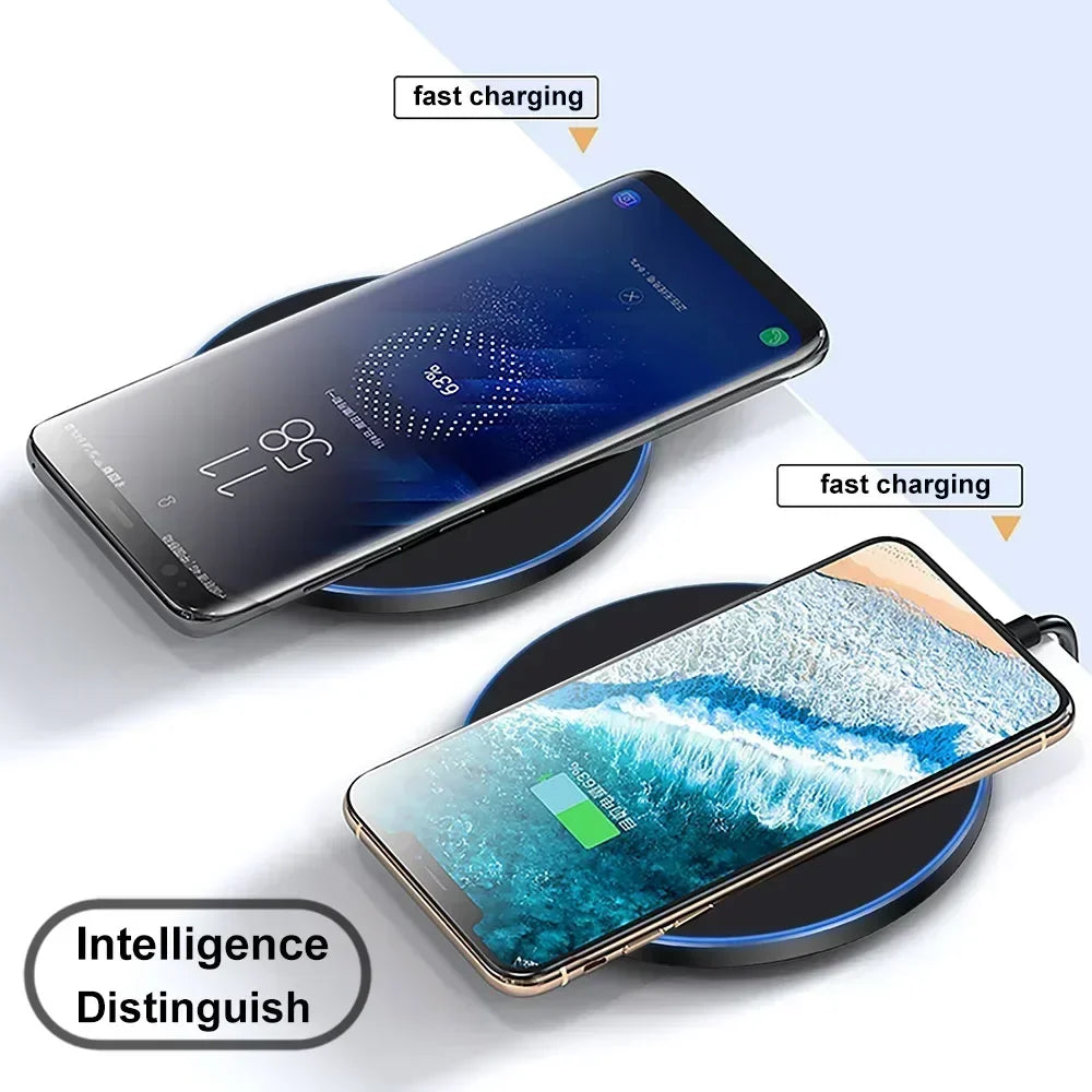 Cargador Inalámbrico Rápido Inducción para iPhone X/XR/XS Max/Mini / 12/13/15/16 Pro / Samsung S8-S10/S21/S22/Note (2025)