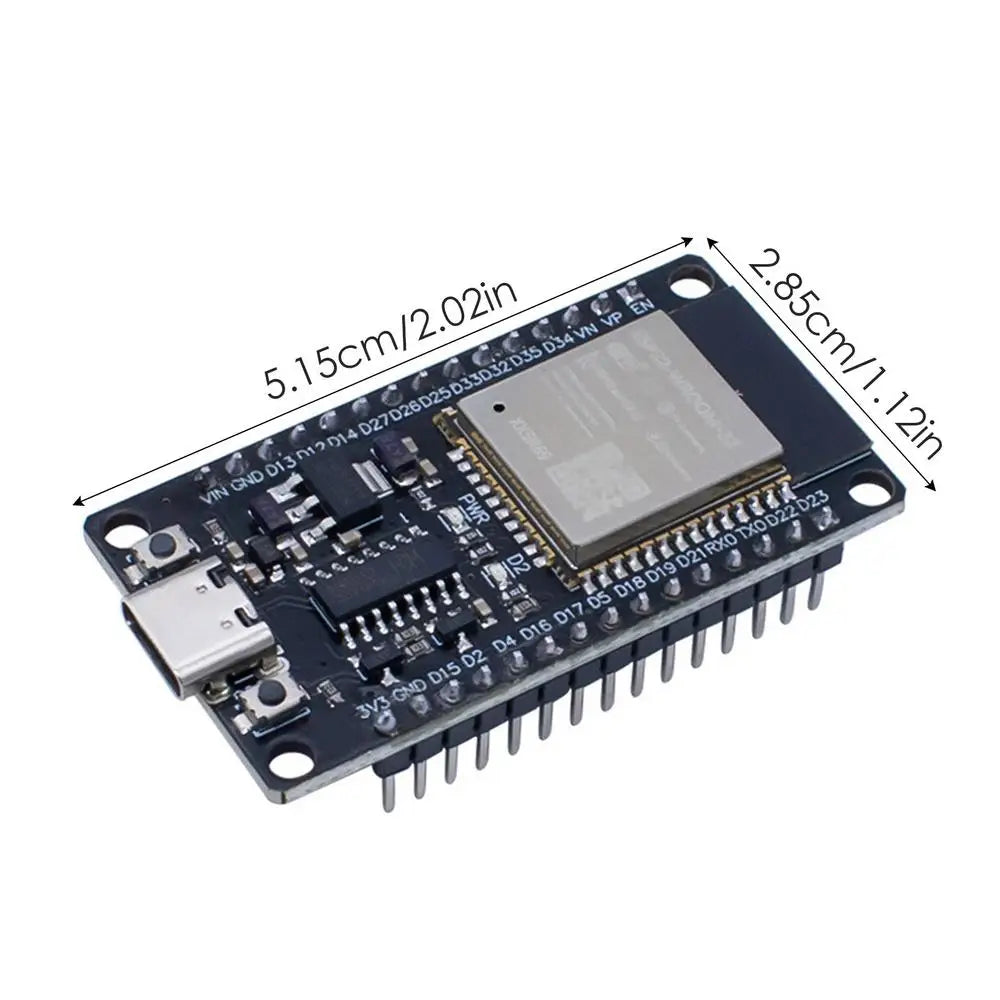 Placa Desarrollo ESP32 (30 Pines, ESP32-WROOM-32S/32D) Módulo Inalámbrico WiFi Bluetooth Doble Núcleo Bajo Consumo