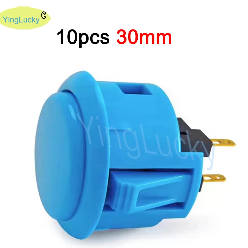Botones Pulsadores Originales Sanwa OBSF-30 / OBSF-24 (30mm/24mm) para Arcade Box/Pandora/PS3/PS4/Raspberry Pi/MAME (10 Unidades)
