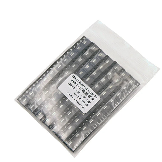 Kit 70 Pcs Reguladores Voltaje AMS1117 SOT-223 (7 Valores: 1.2V, 1.5V, 1.8V, 2.5V, 3.3V, 5.0V, ADJ)