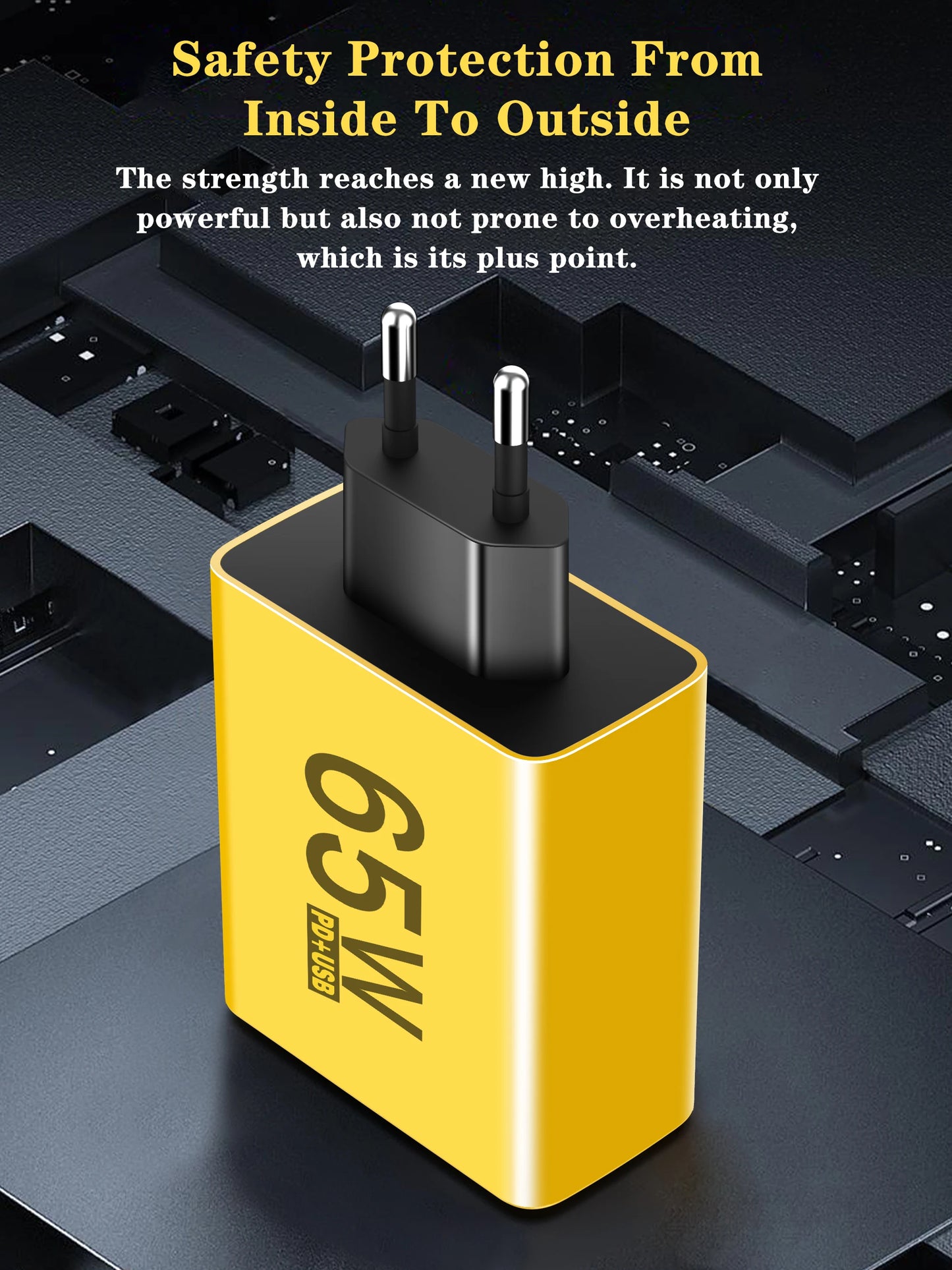 Cargador Pared USB C Múltiple 6 Puertos 65W Carga Rápida Total PD Adaptador Móvil para iPhone 15/16 Pro/Xiaomi/Samsung