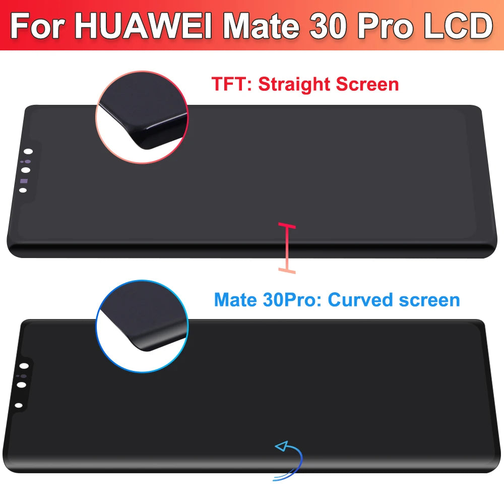 For HUAWEI Mate 30 Pro For Mate30Pro Tested LIO-L09 L29 AL00 LCD Display Touch Screen Digitizer Assembly Replacement