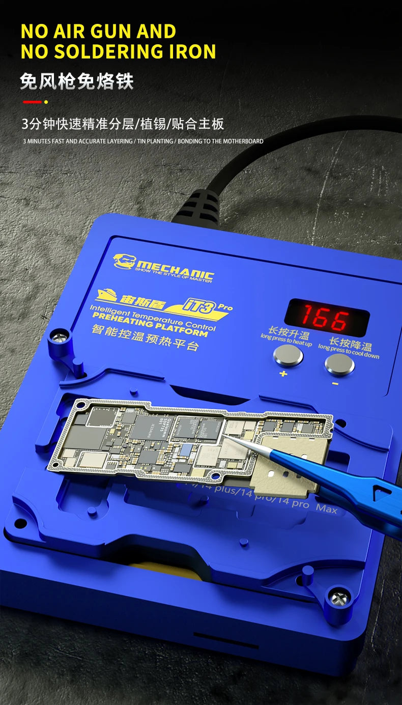 MECHANIC IT3 Pro Intelligent Preheating Platform Tool for IPhone X-15PM Motherboard Layered and IC Chip BGA Dot Matrix Repair