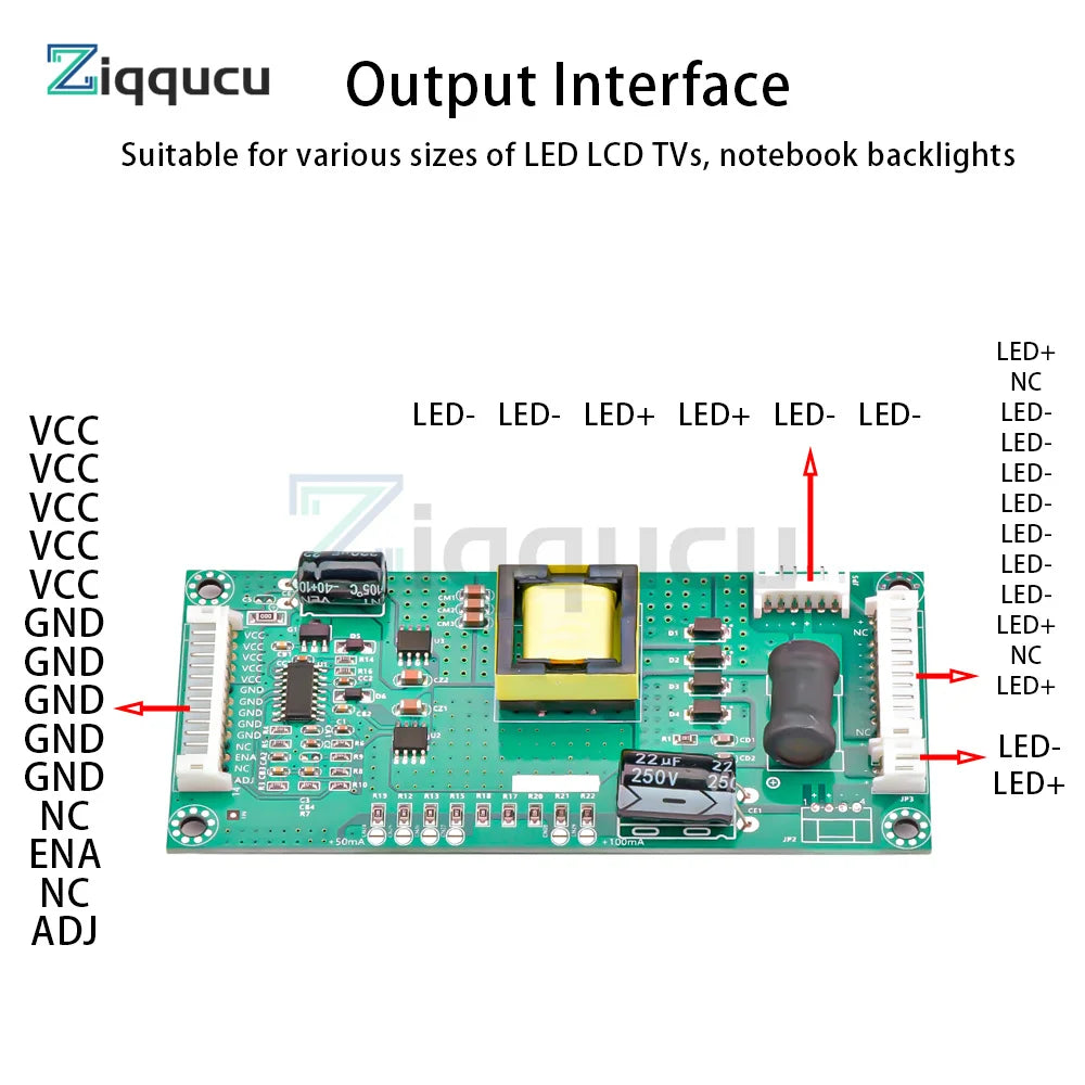 Placa Backlight Universal LED TV LCD <65" Boost Corriente Constante Alto Voltaje