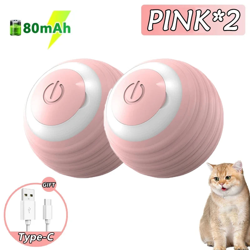 Bola Interactiva Automática Rodante Mágica para Gatos (Juguete Inteligente Electrónico Interior) Accesorios Juego Gato (2 Unidades)