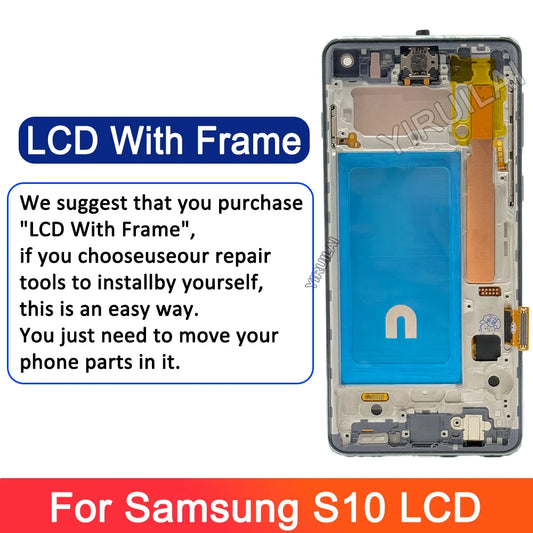 TFT probado S10 LCD para Samsung Galaxy S10 SM-G973F/DS G973U G973 LCD S10 pantalla LCD MONTAJE DE digitalizador con pantalla táctil reemplazo