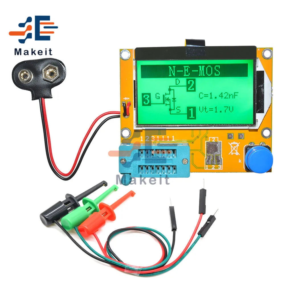 Tester Transistor Digital LCR-T4 Mega328 (Backlight) - Medidor ESR Diodo, Triodo, Capacitancia (MOS/PNP/NPN/LCR)