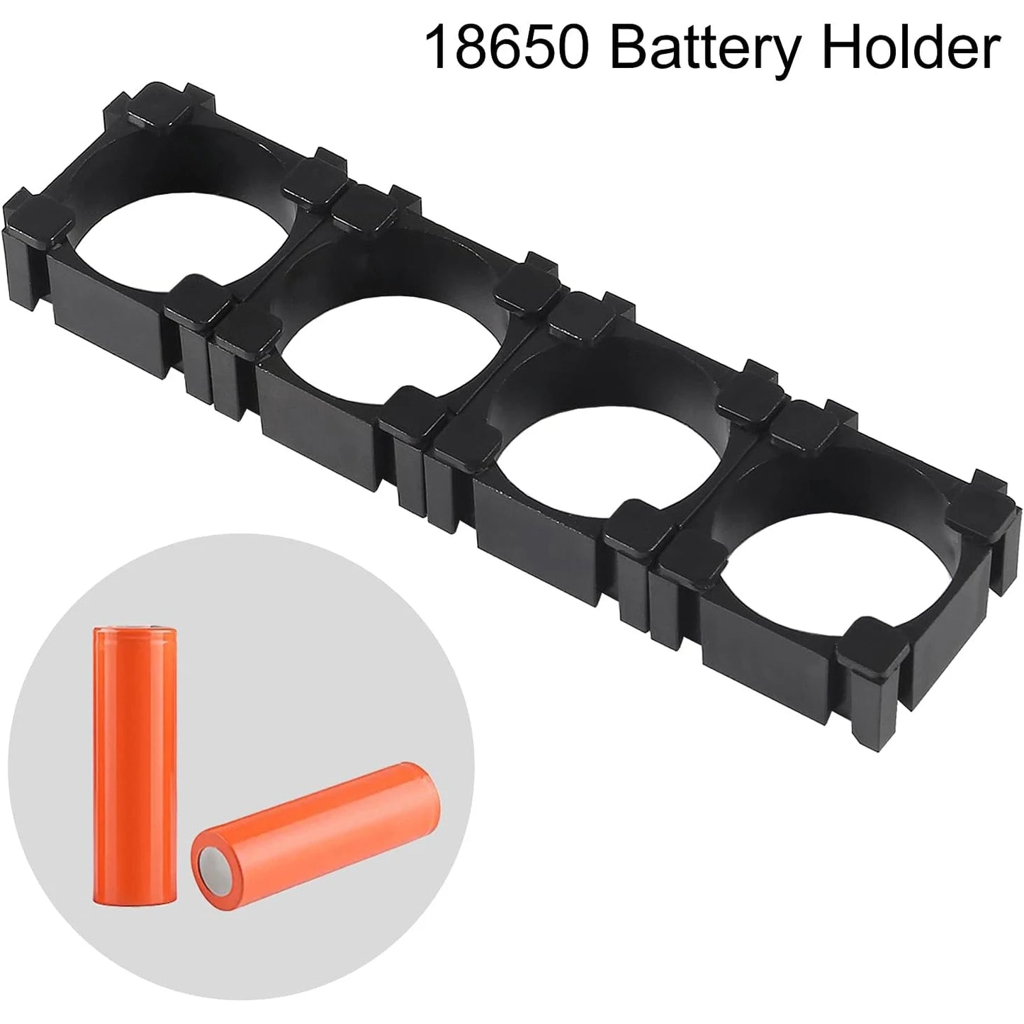 Soporte Plástico Batería Litio 18650 (Pack Bracket Cilíndrico, Espaciador Celda) para Montaje Fijo DIY (100 Unidades)