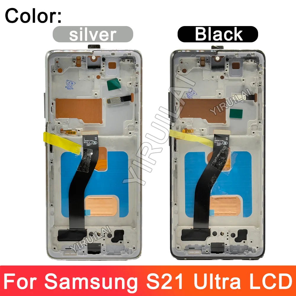 TFT S21 Ultra LCD para Samsung Galaxy S21 Ultra G998B G998B/DS pantalla Lcd reemplazo de montaje de pantalla táctil Digital
