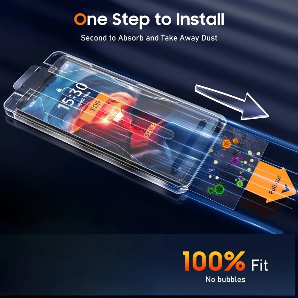 Pack 3 Protectores Pantalla Cristal Templado Premium (Instalación Fácil) para Samsung Galaxy S22-S25 Ultra/Plus/Edge